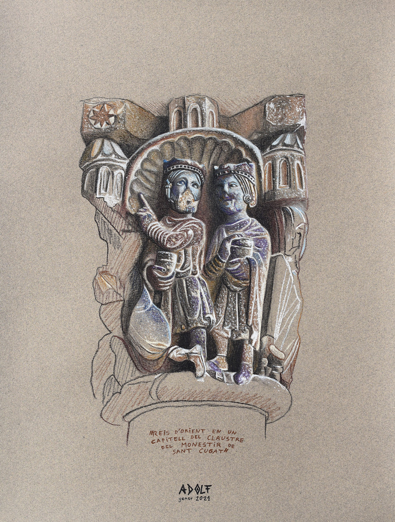 Capitell del claustre del Mponestir de Sant Cugat