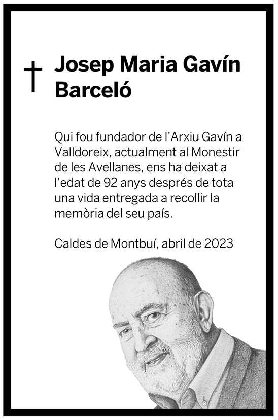 esquela Josep Maria Gavín
