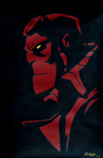 Hellboy painted